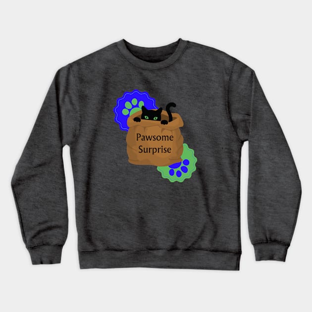Pawsome Surprise Crewneck Sweatshirt by AlmostMaybeNever